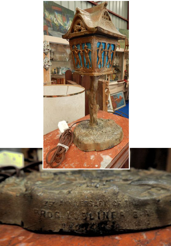 Ancienne lampe décor asie