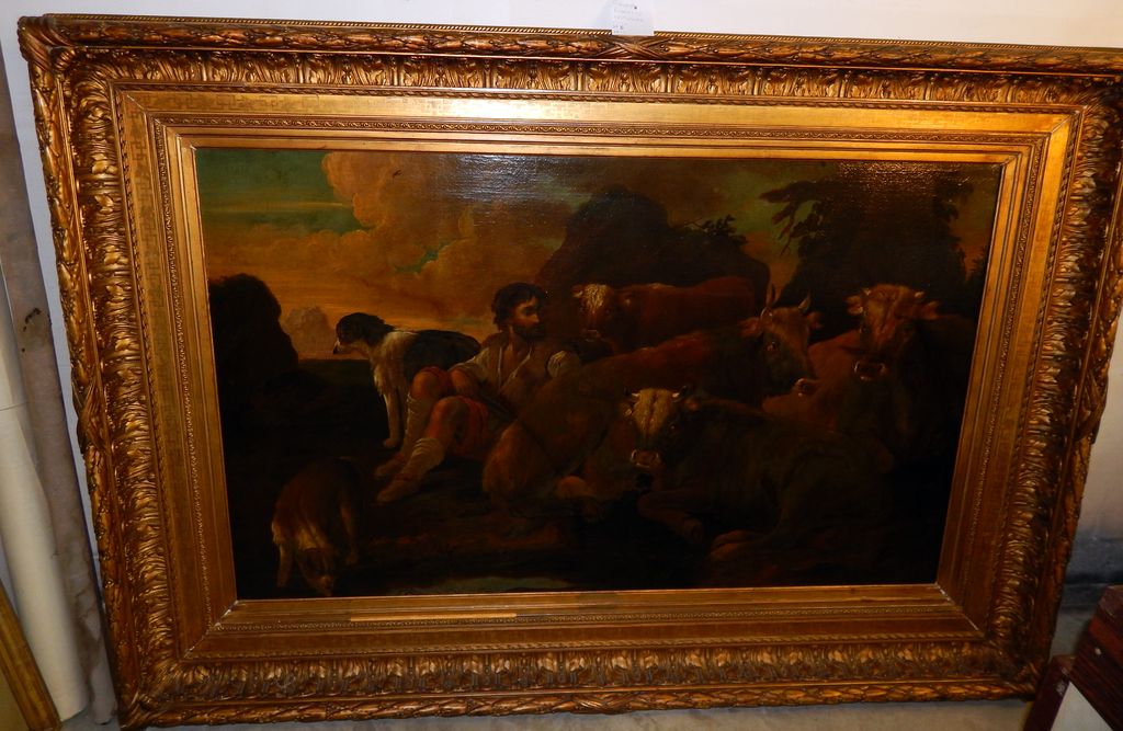 Grand tableau huile sur toile 1m45X2m10 DLG de Giovanni Francesco Castiglione 1641-1716 fin XVII ou 