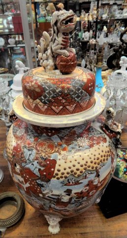 Vase Japonais Satsuma 20 Pouces Haut Début Du XXe Siècle