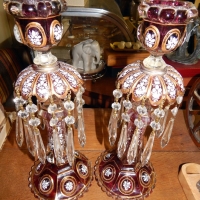 Paire de bougeoirs Baccarat girandoles